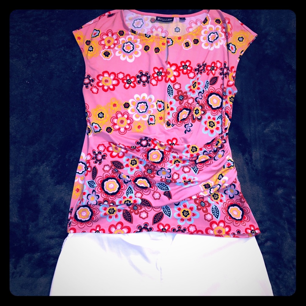 Ruched, peep hole neckline blouse
